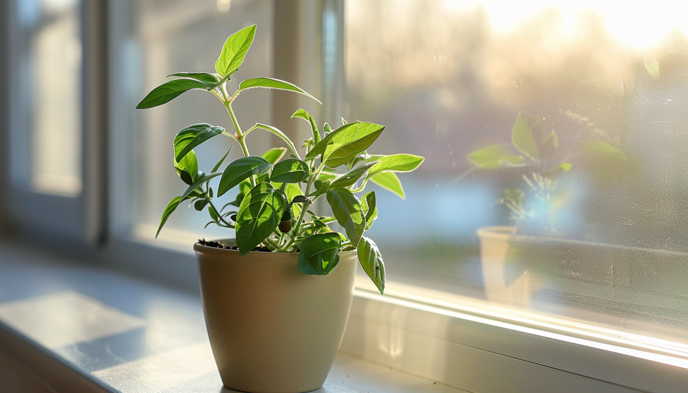 Ashwagandha plant in a pot