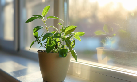 Ashwagandha plant in a pot